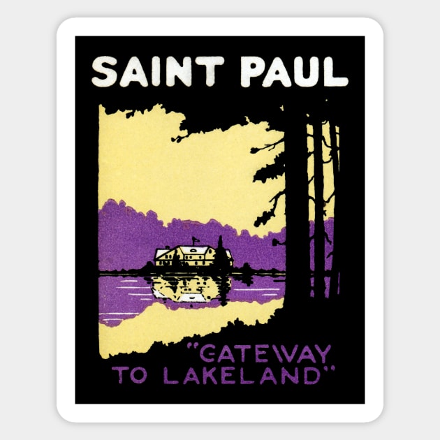 1920 Saint Paul, Gateway to Lakeland Sticker by historicimage